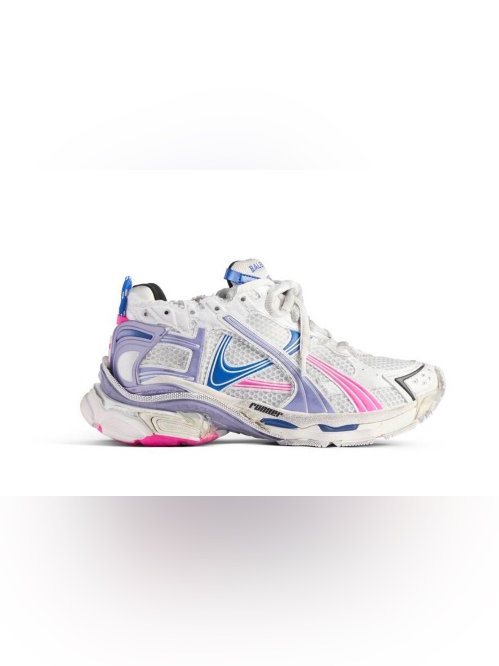 NEW! BALENCIAGA
Women's Runner Sneaker in White/lilac/neon/Pink/navy US 9